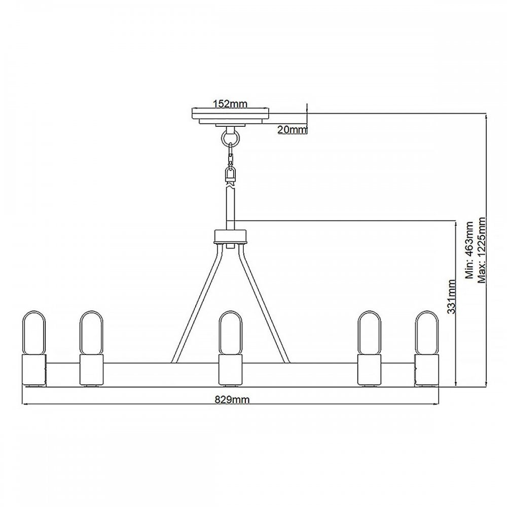 Hinkley QN-SILAS-8P-DZ Silas 8 Light Pendant/ Semi-Flush Aged Zinc &amp; Heritage Brass