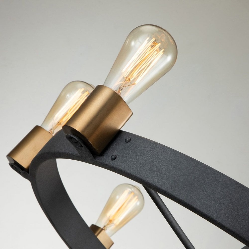 Hinkley QN-SILAS-8P-DZ Silas 8 Light Pendant/ Semi-Flush Aged Zinc &amp; Heritage Brass