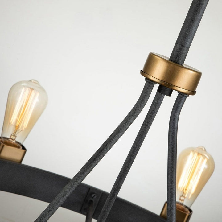 Hinkley QN-SILAS-8P-DZ Silas 8 Light Pendant/ Semi-Flush Aged Zinc &amp; Heritage Brass