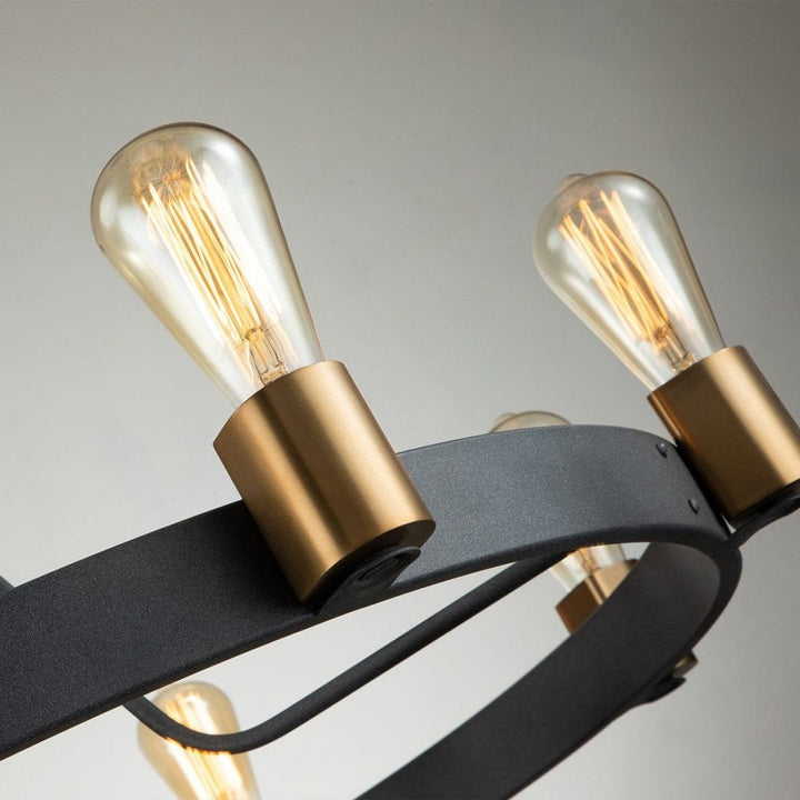 Hinkley QN-SILAS-8P-DZ Silas 8 Light Pendant/ Semi-Flush Aged Zinc &amp; Heritage Brass