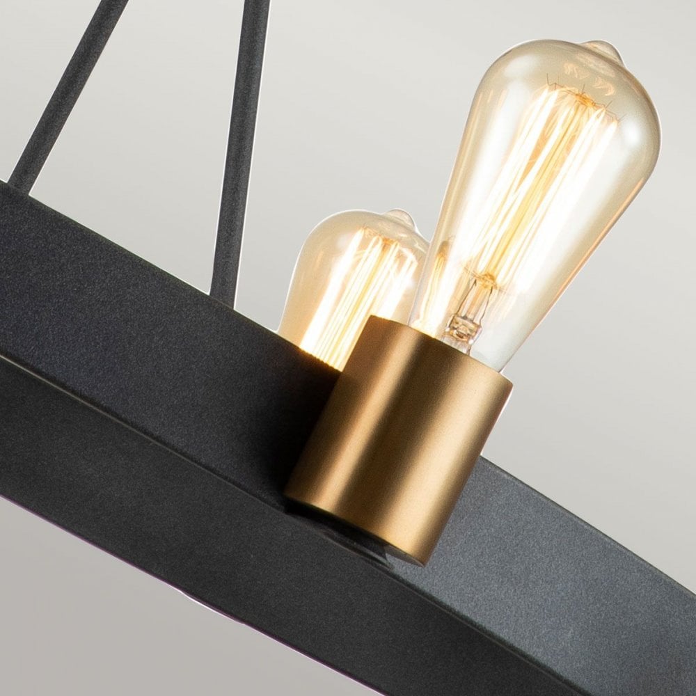 Hinkley QN-SILAS-8P-DZ Silas 8 Light Pendant/ Semi-Flush Aged Zinc &amp; Heritage Brass