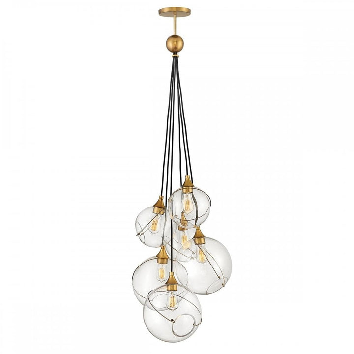 Hinkley QN-SKYE-6P Skye 6 Light Pendant Heritage Brass