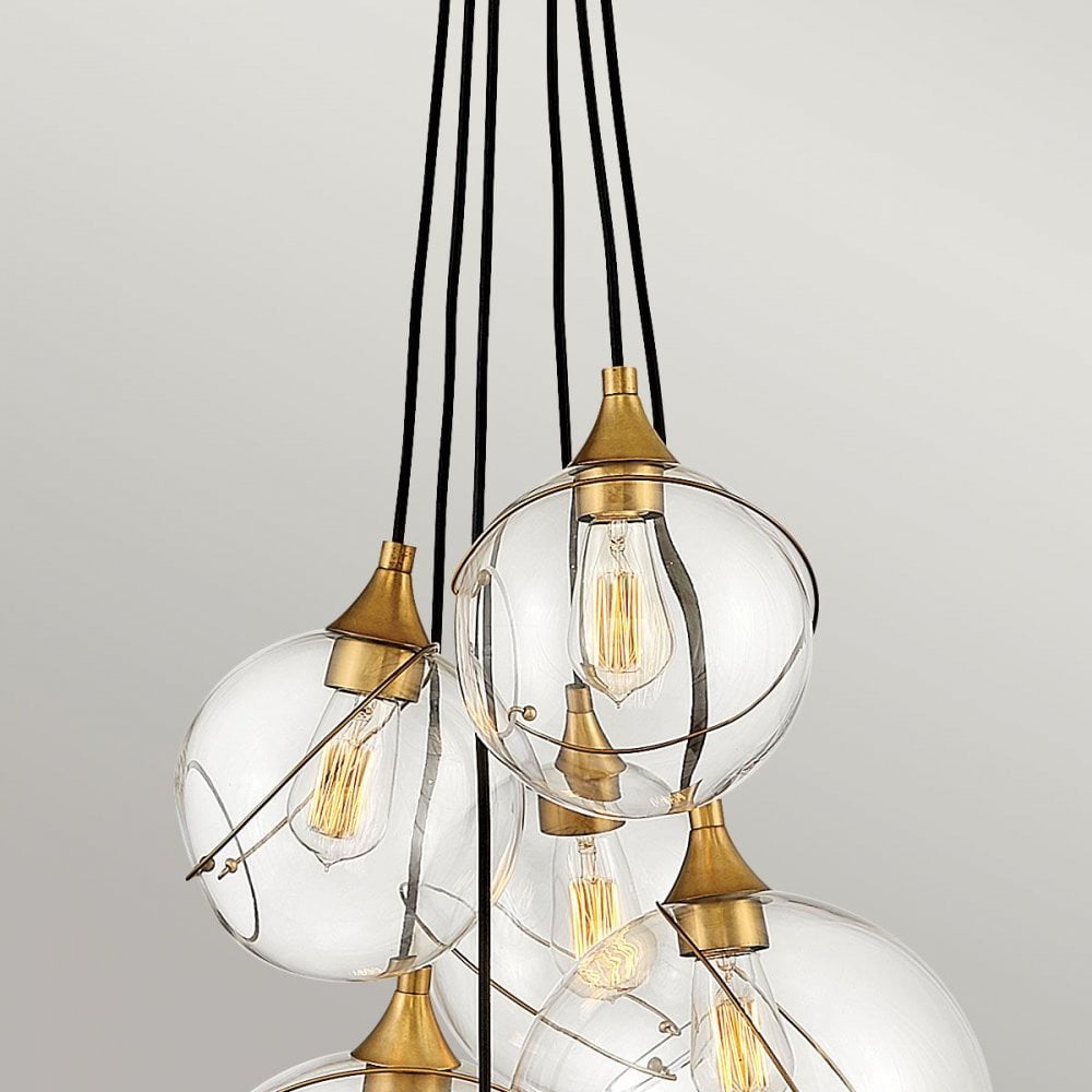 Hinkley QN-SKYE-6P Skye 6 Light Pendant Heritage Brass