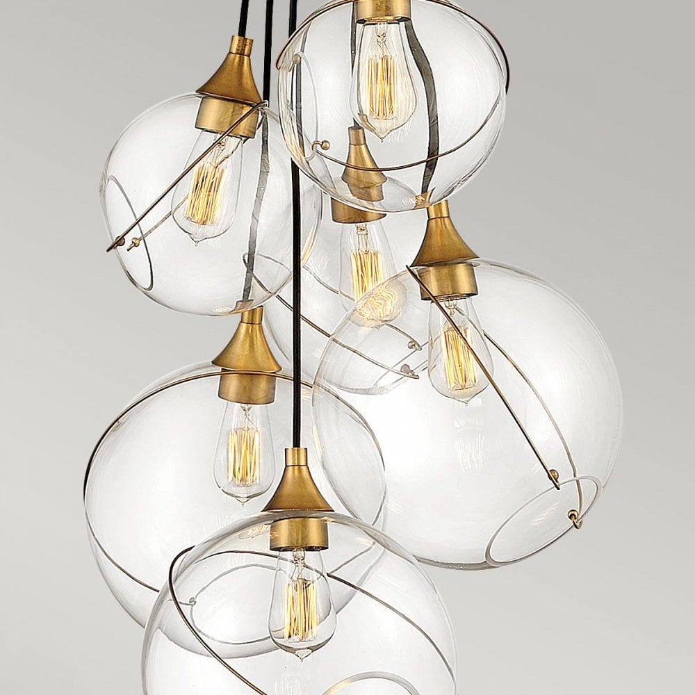 Hinkley QN-SKYE-6P Skye 6 Light Pendant Heritage Brass