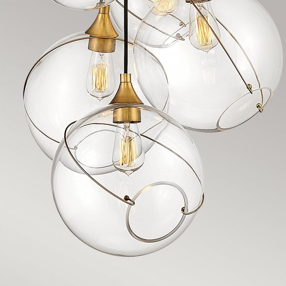 Hinkley QN-SKYE-6P Skye 6 Light Pendant Heritage Brass