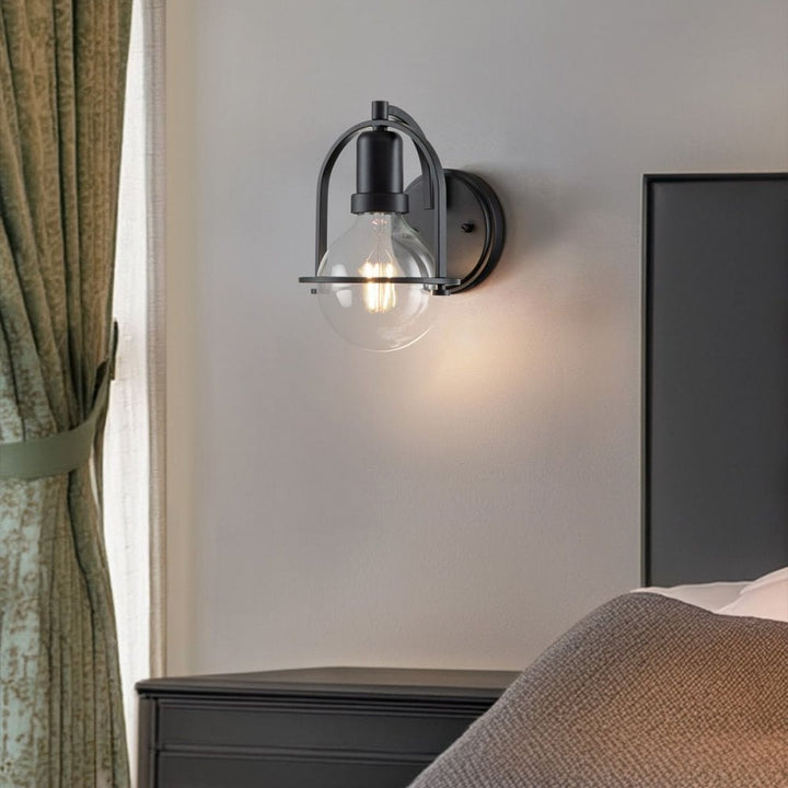 Hinkley QN-SOMERSET1-C-BK Somerset 1 Light Wall Light - Black/Clear