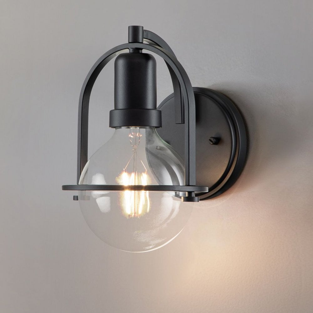 Hinkley QN-SOMERSET1-C-BK Somerset 1 Light Wall Light - Black/Clear