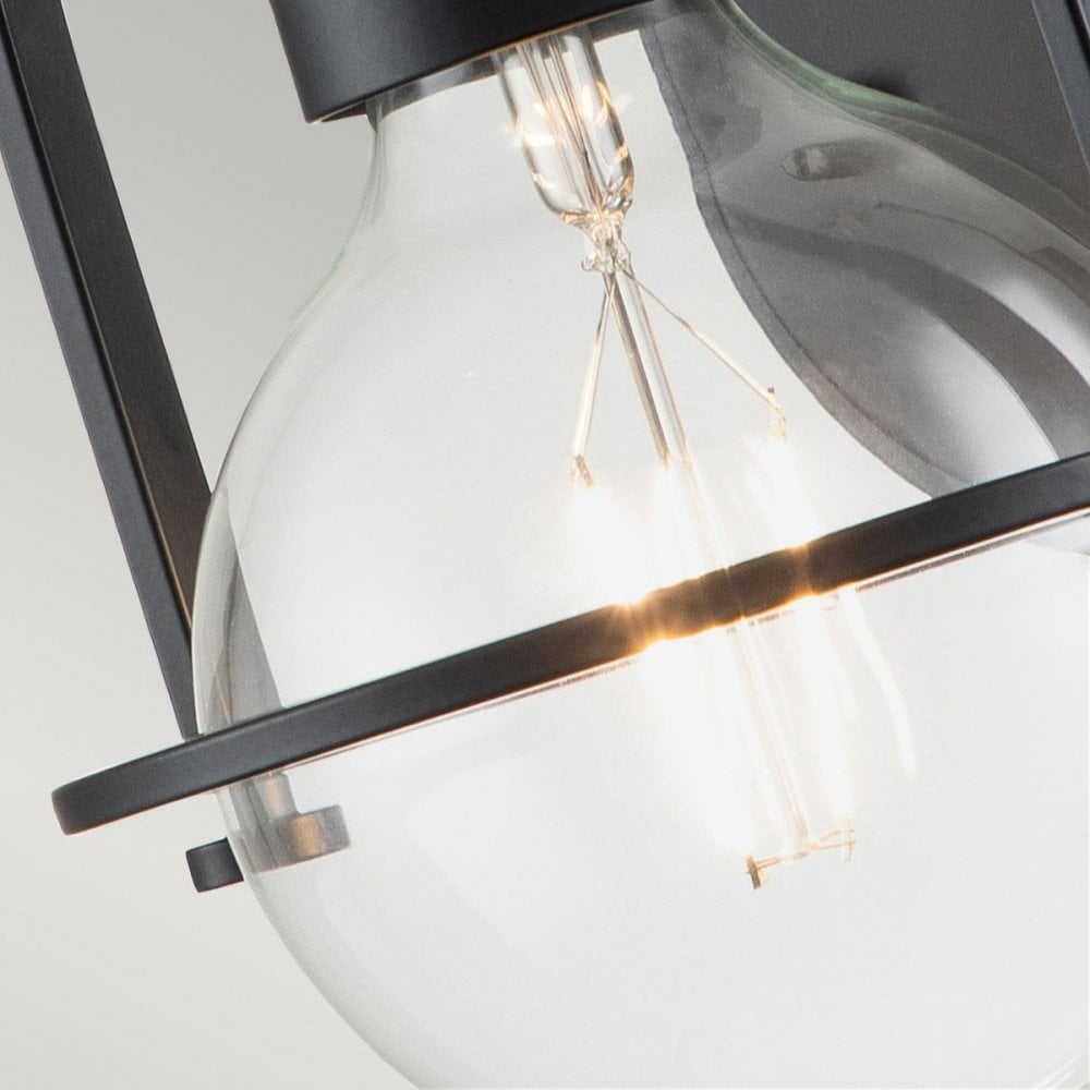Hinkley QN-SOMERSET1-C-BK Somerset 1 Light Wall Light - Black/Clear