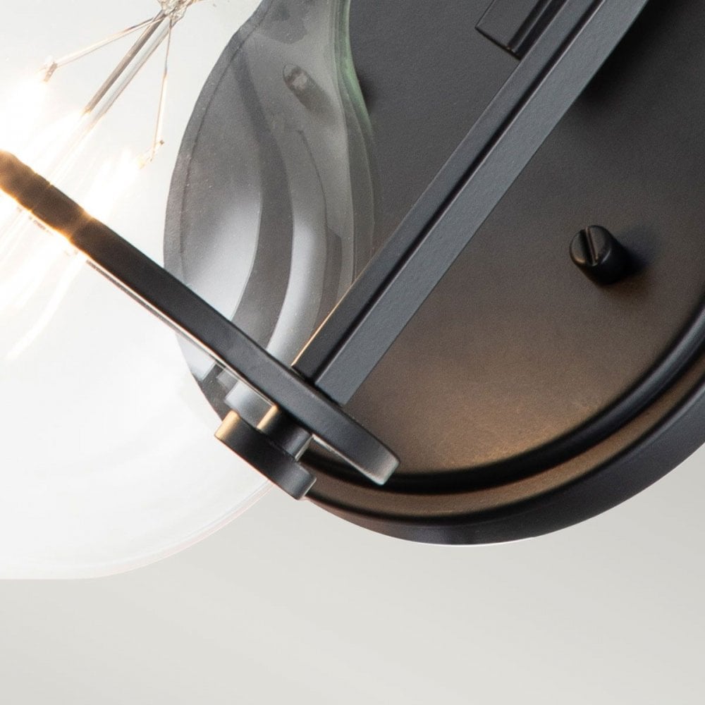 Hinkley QN-SOMERSET1-C-BK Somerset 1 Light Wall Light - Black/Clear