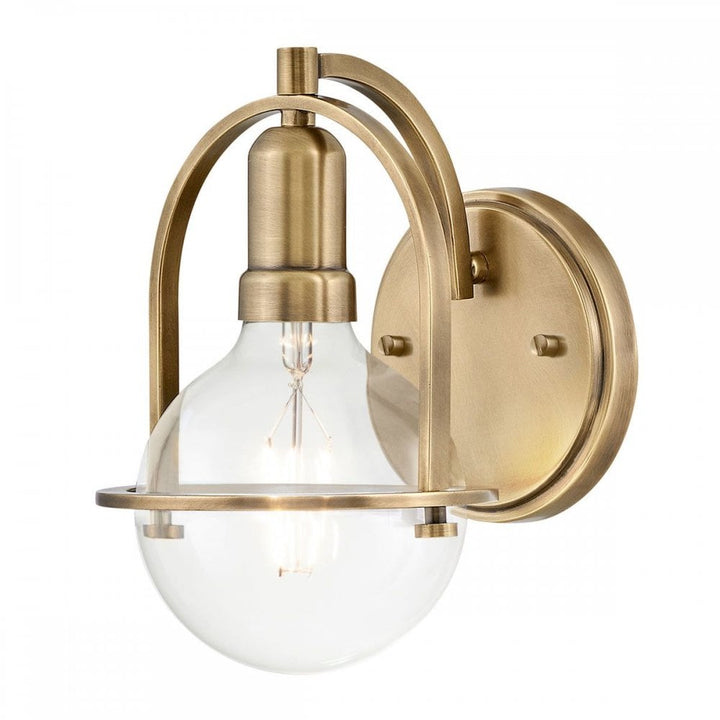 Hinkley QN-SOMERSET1-C-HB Somerset 1 Light Wall Light - Brass/Clear