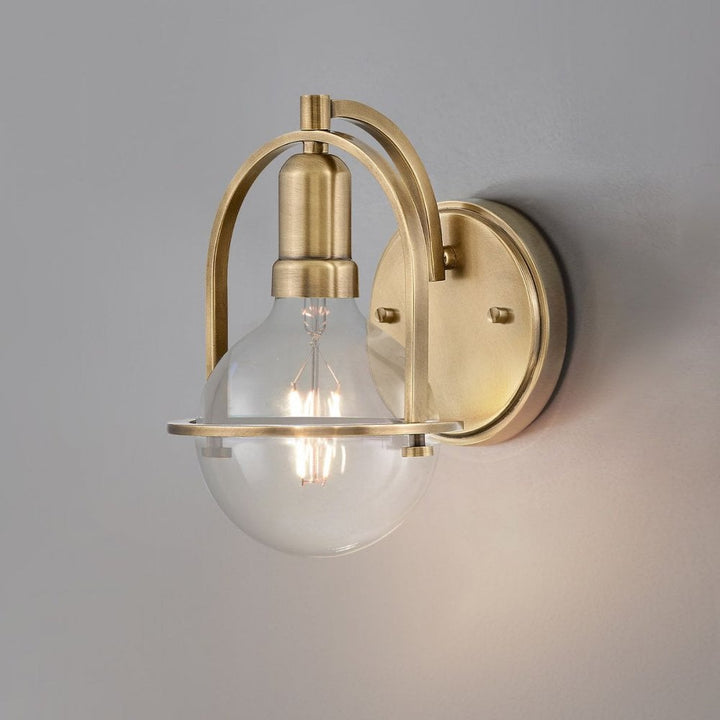 Hinkley QN-SOMERSET1-C-HB Somerset 1 Light Wall Light - Brass/Clear