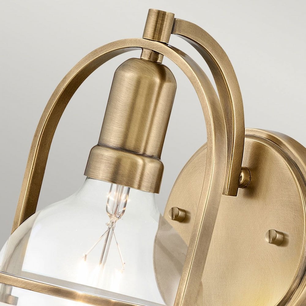 Hinkley QN-SOMERSET1-C-HB Somerset 1 Light Wall Light - Brass/Clear