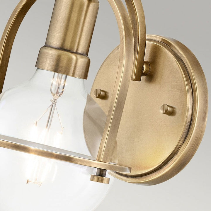 Hinkley QN-SOMERSET1-C-HB Somerset 1 Light Wall Light - Brass/Clear
