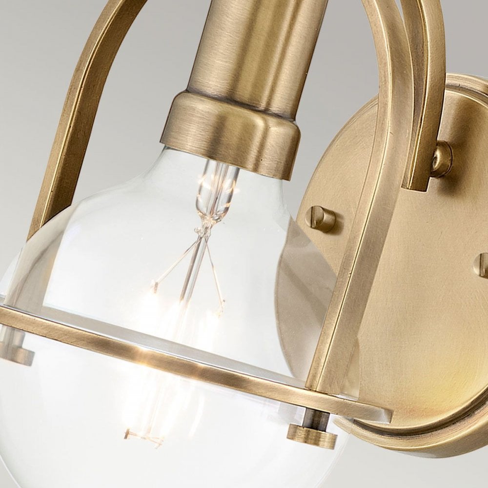 Hinkley QN-SOMERSET1-C-HB Somerset 1 Light Wall Light - Brass/Clear