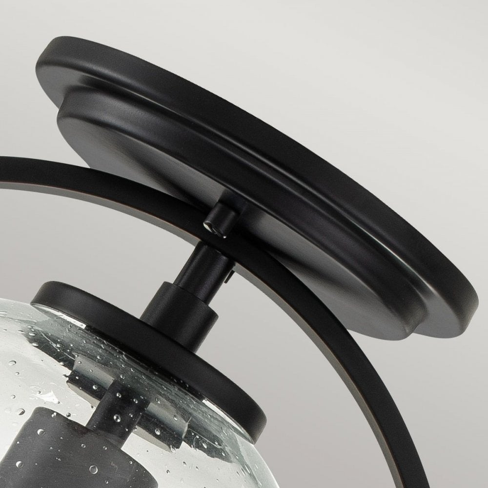 Hinkley QN-SOMERSET-F-C-BK Somerset 1 Light Flush - Black/Clear Black