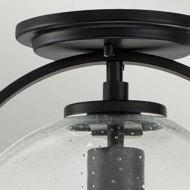 Hinkley QN-SOMERSET-F-C-BK Somerset 1 Light Flush - Black/Clear Black