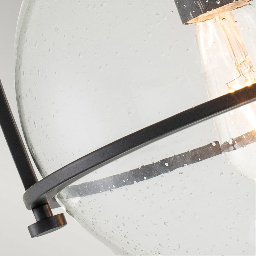 Hinkley QN-SOMERSET-F-C-BK Somerset 1 Light Flush - Black/Clear Black