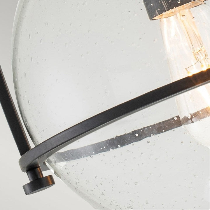 Hinkley QN-SOMERSET-F-C-BK Somerset 1 Light Flush - Black/Clear Black