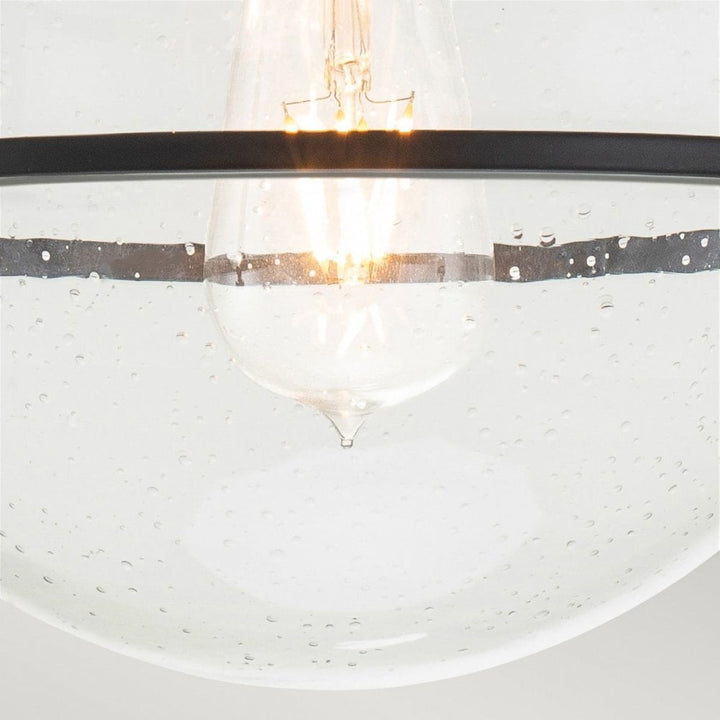 Hinkley QN-SOMERSET-F-C-BK Somerset 1 Light Flush - Black/Clear Black