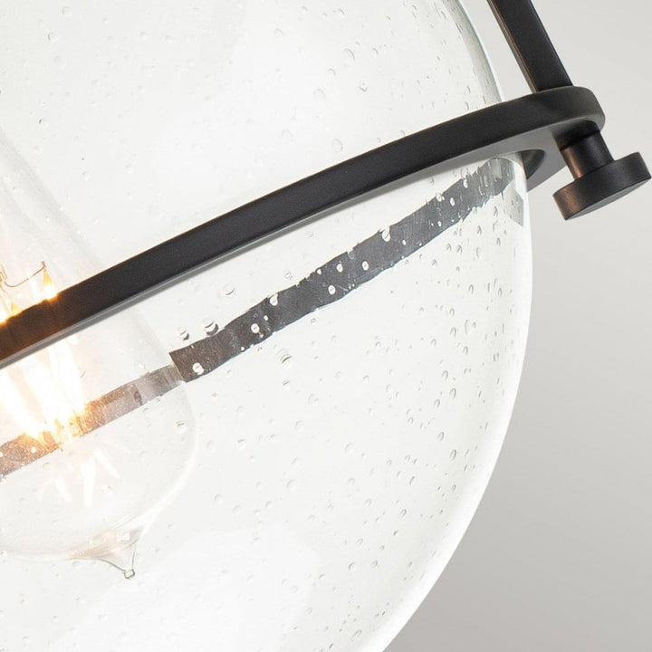 Hinkley QN-SOMERSET-F-C-BK Somerset 1 Light Flush - Black/Clear Black