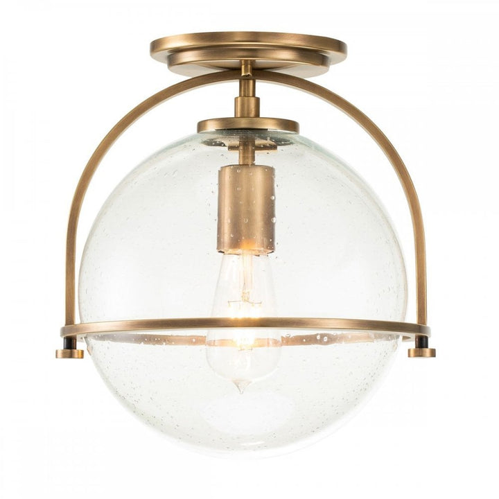 Hinkley QN-SOMERSET-F-C-HB Somerset 1 Light Flush - Brass/Clear