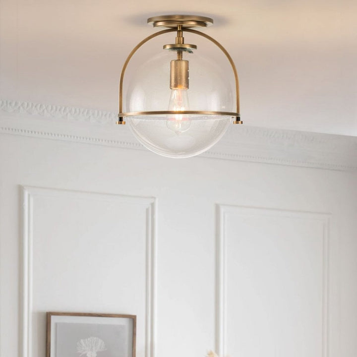 Hinkley QN-SOMERSET-F-C-HB Somerset 1 Light Flush - Brass/Clear