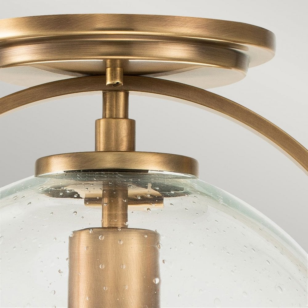 Hinkley QN-SOMERSET-F-C-HB Somerset 1 Light Flush - Brass/Clear