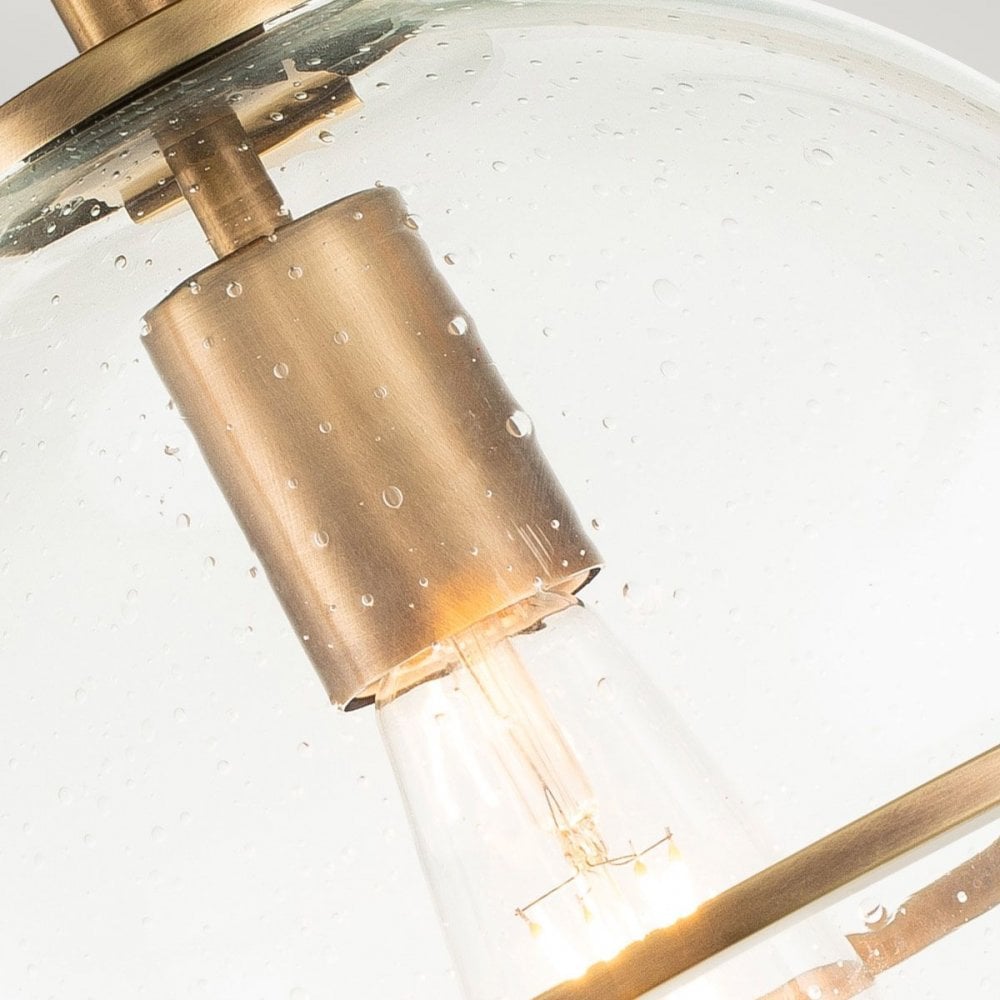 Hinkley QN-SOMERSET-F-C-HB Somerset 1 Light Flush - Brass/Clear