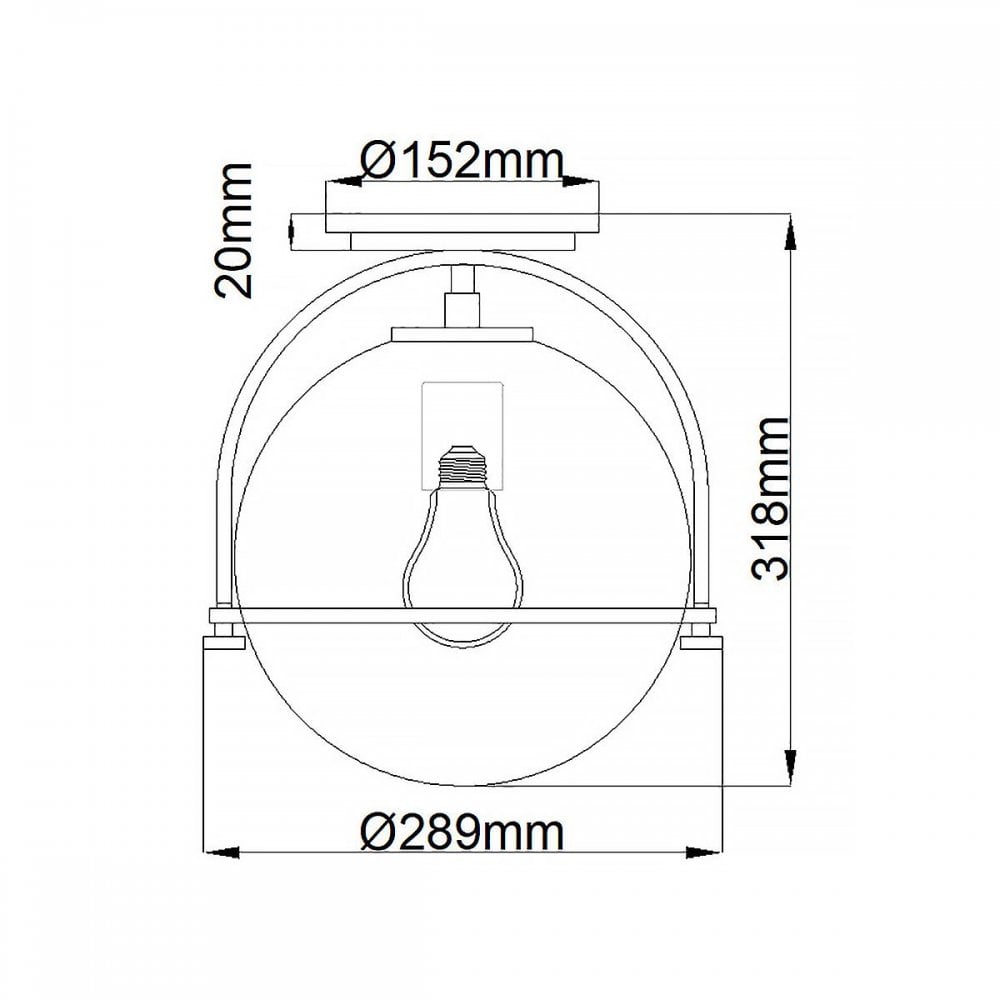 Hinkley QN-SOMERSET-F-O-BK Somerset 1 Light Flush - Black