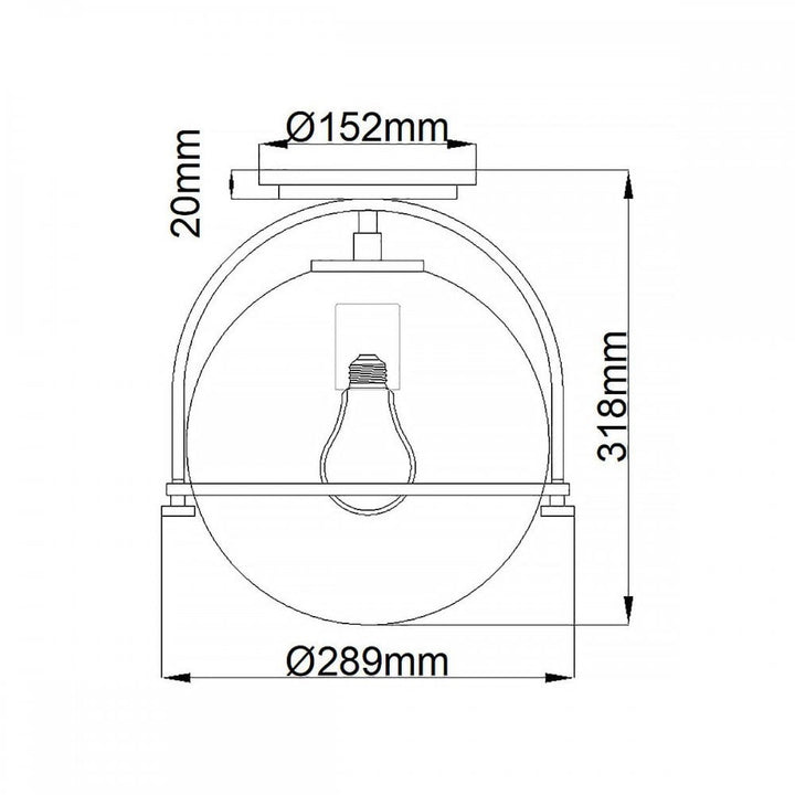 Hinkley QN-SOMERSET-F-O-BK Somerset 1 Light Flush - Black