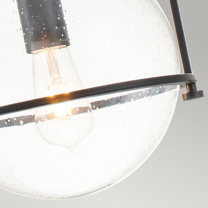 Hinkley QN-SOMERSET-P-C-BK Somerset 1 Light Medium Pendant - Black/Clear
