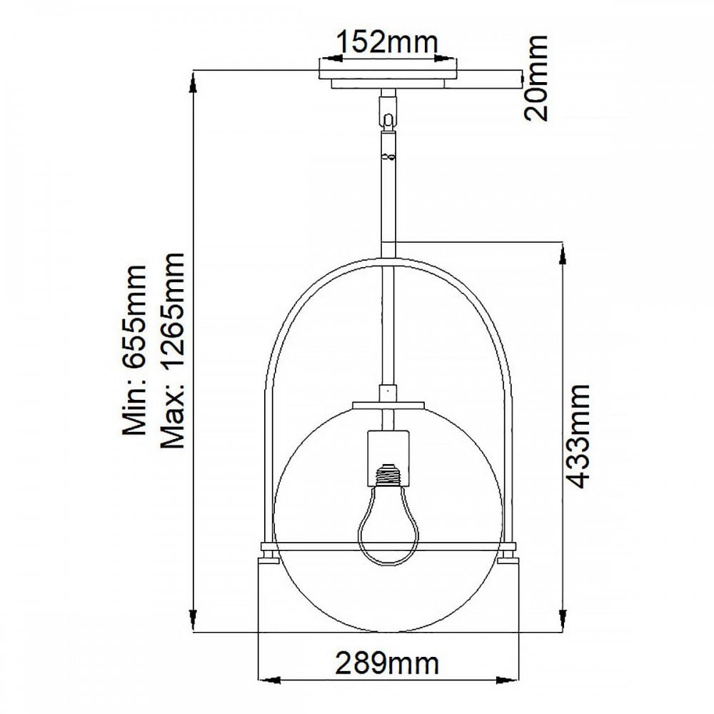 Hinkley QN-SOMERSET-P-O-BK Somerset 1 Light Medium Pendant - Black