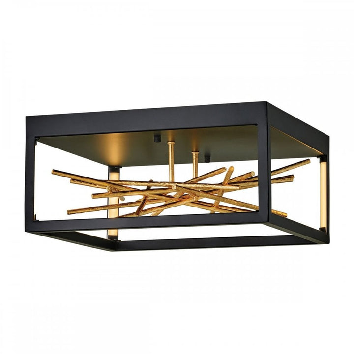 Hinkley QN-STYX-LED-F-BG Styx LED Flush Black &amp; Gilded Gold