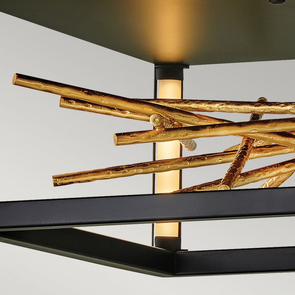 Hinkley QN-STYX-LED-F-BG Styx LED Flush Black &amp; Gilded Gold