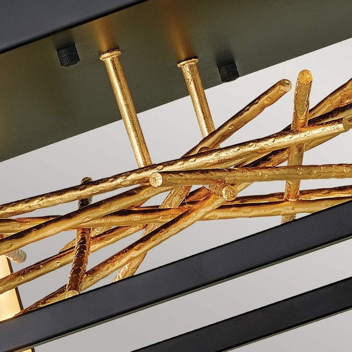 Hinkley QN-STYX-LED-F-BG Styx LED Flush Black &amp; Gilded Gold
