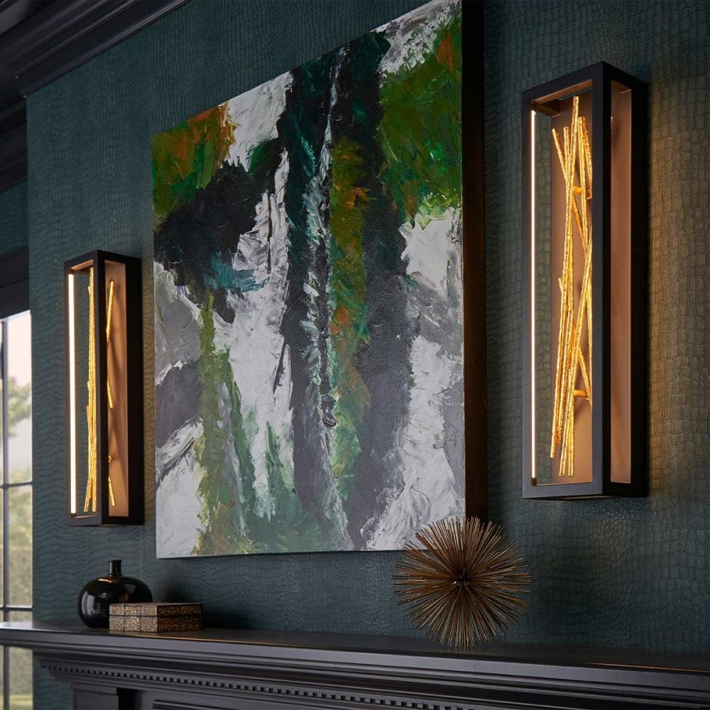 Hinkley QN-STYX-LED-W-BG Styx LED Wall Light Black &amp; Gilded Gold