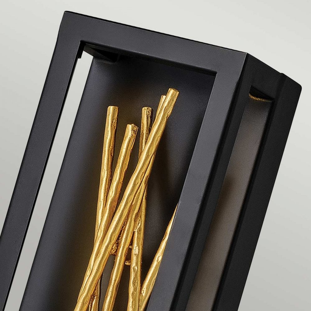 Hinkley QN-STYX-LED-W-BG Styx LED Wall Light Black &amp; Gilded Gold