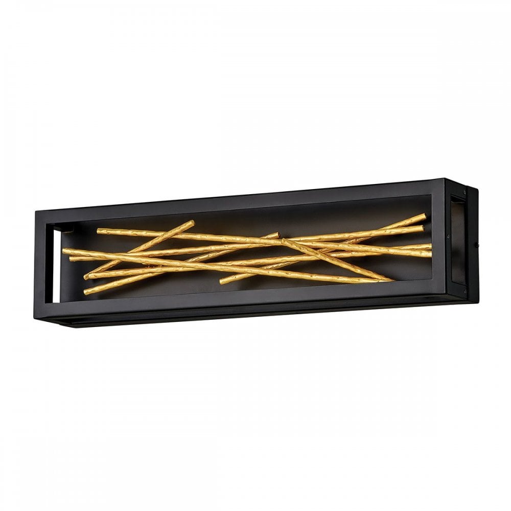 Hinkley QN-STYX-LED-W-BG Styx LED Wall Light Black &amp; Gilded Gold