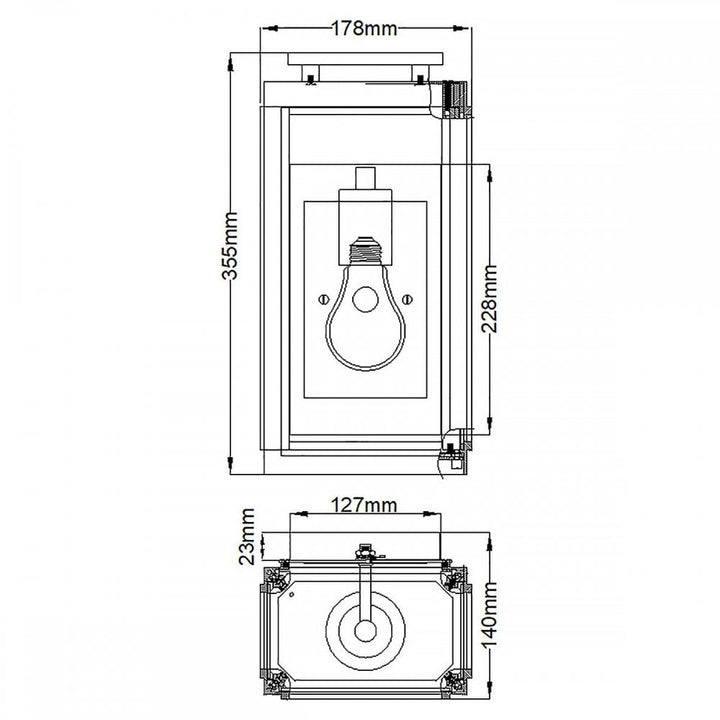 Hinkley QN-SUTCLIFFE-S-OZ Sutcliffe 1 Light Wall Lantern - Oil Rubbed Bronze &amp; Copper