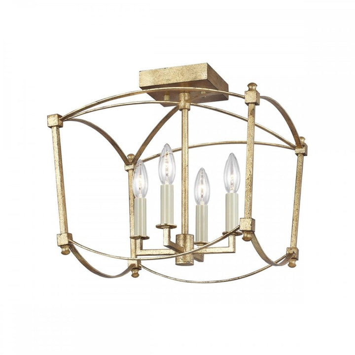 Feiss QN-THAYER-SF-ADB Thayer 4 Light Semi-Flush Antique Gild