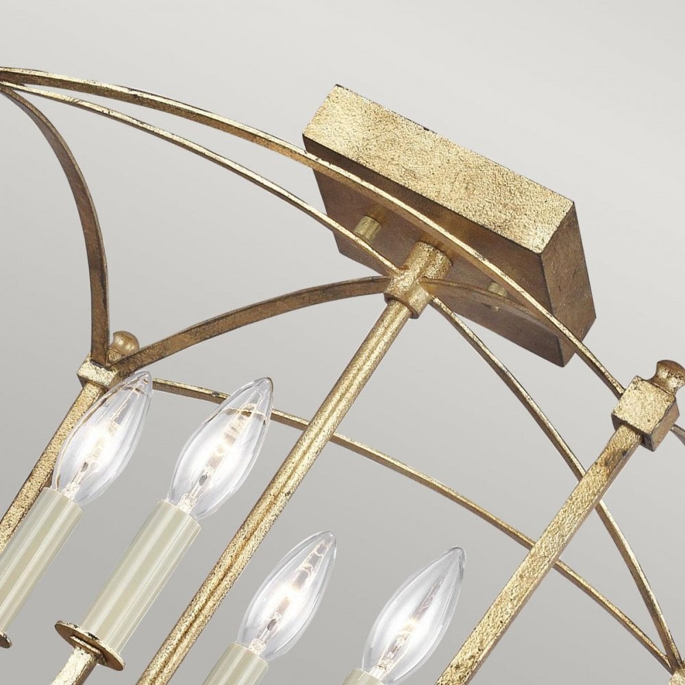 Feiss QN-THAYER-SF-ADB Thayer 4 Light Semi-Flush Antique Gild