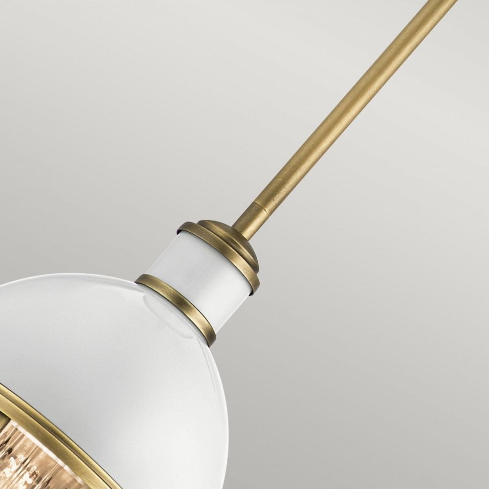 Kichler QN-TOLLIS-MP-NBR Tollis 1 Light Mini Pendant - Brass/White