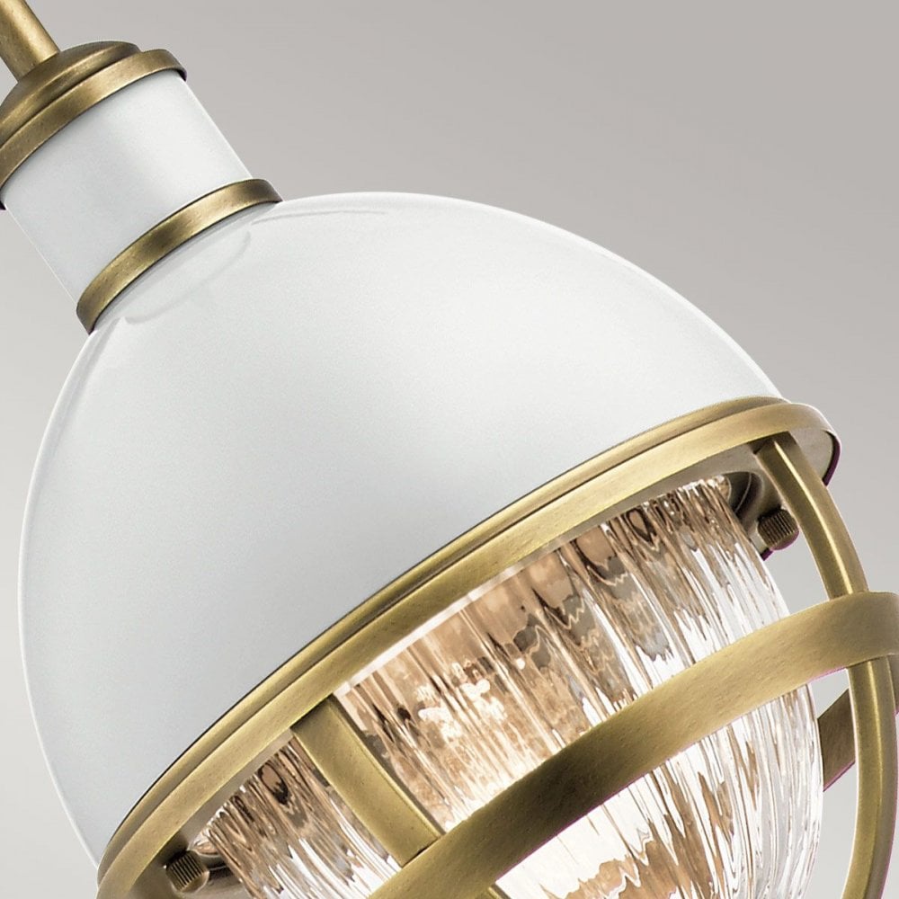 Kichler QN-TOLLIS-MP-NBR Tollis 1 Light Mini Pendant - Brass/White