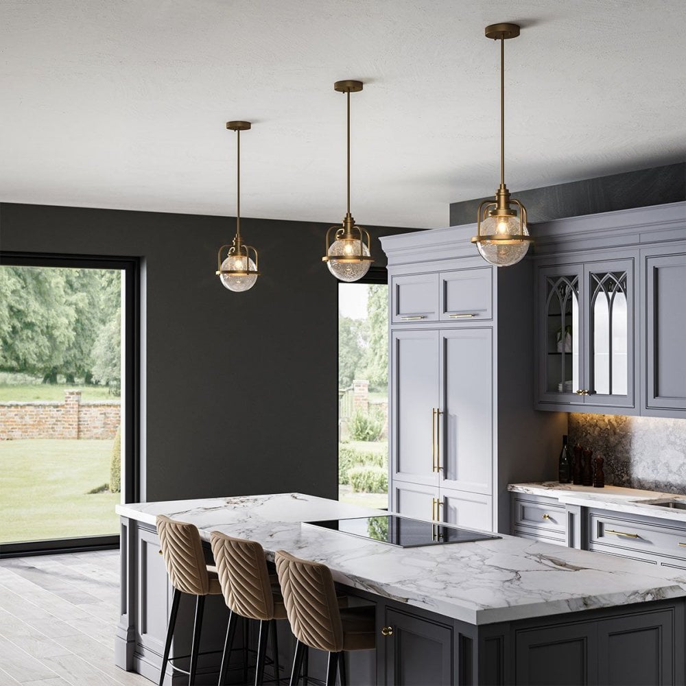 Kichler QN-TRIOCENT-P-NBR Triocent 1 Light Pendant/ Semi-Flush - Brass