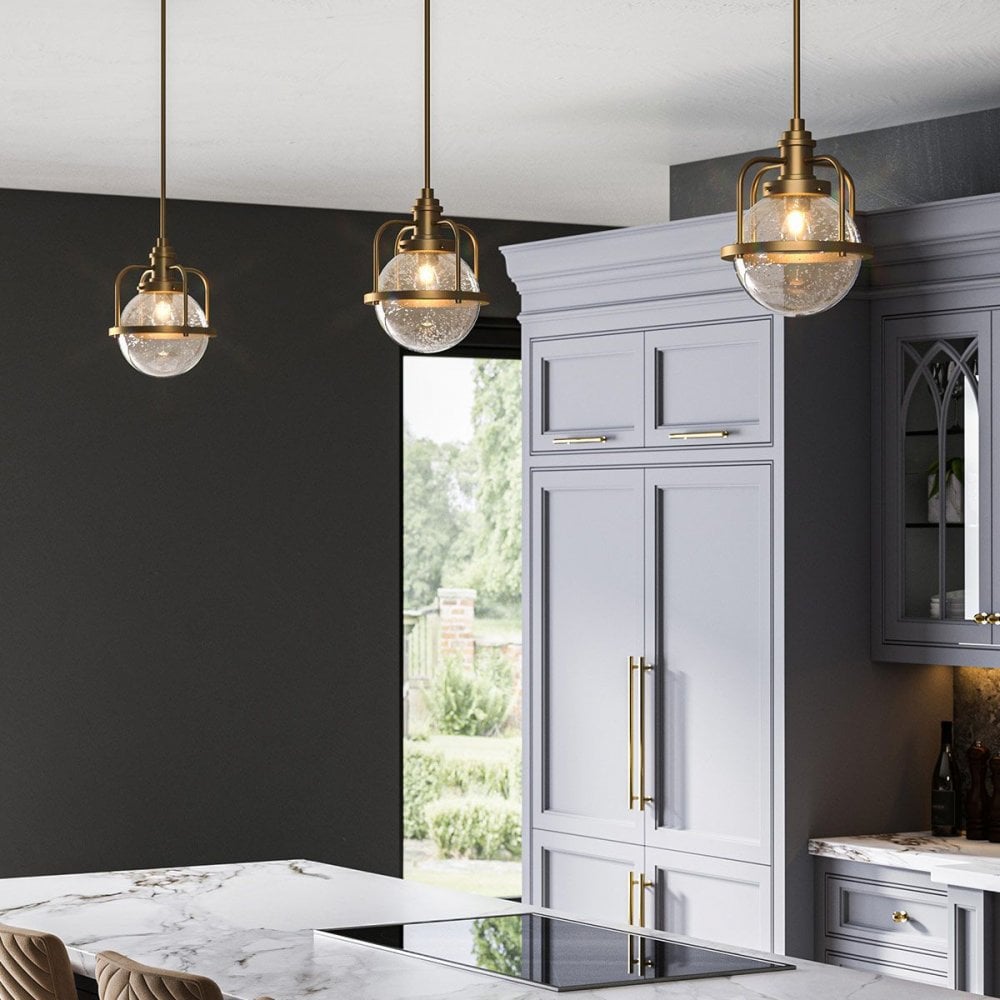 Kichler QN-TRIOCENT-P-NBR Triocent 1 Light Pendant/ Semi-Flush - Brass