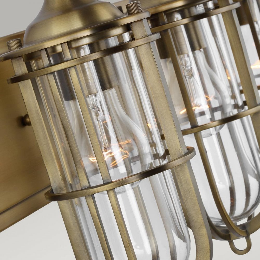 Feiss QN-URBANREST3 Urban Restoration 3 Light Wall Light Dark Antique Brass