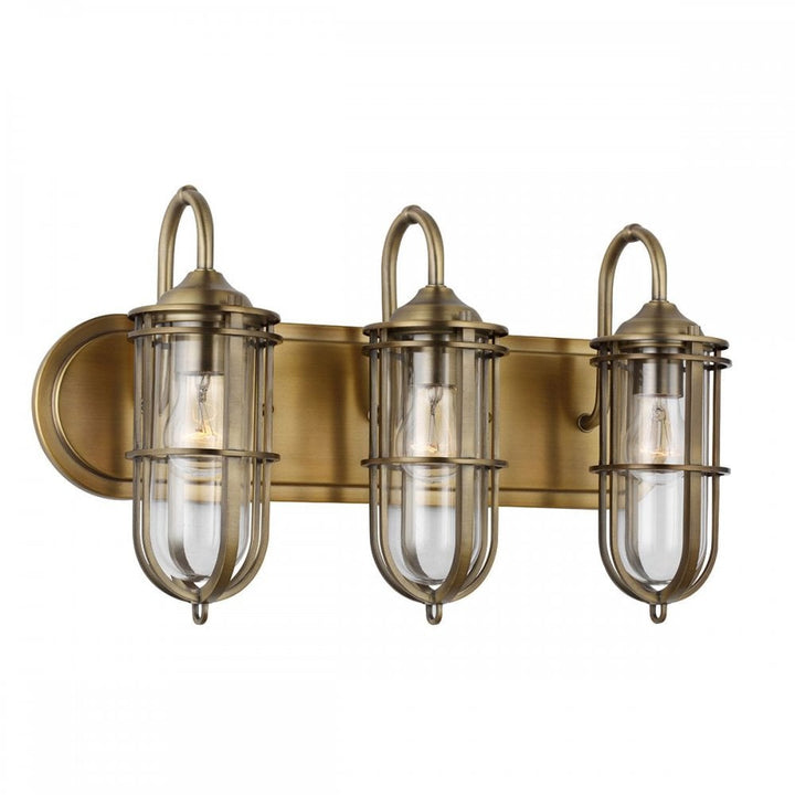 Feiss QN-URBANREST3 Urban Restoration 3 Light Wall Light Dark Antique Brass