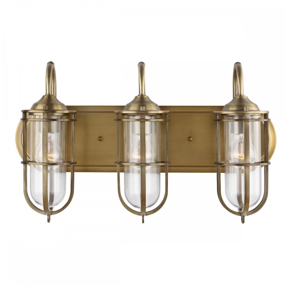 Feiss QN-URBANREST3 Urban Restoration 3 Light Wall Light Dark Antique Brass