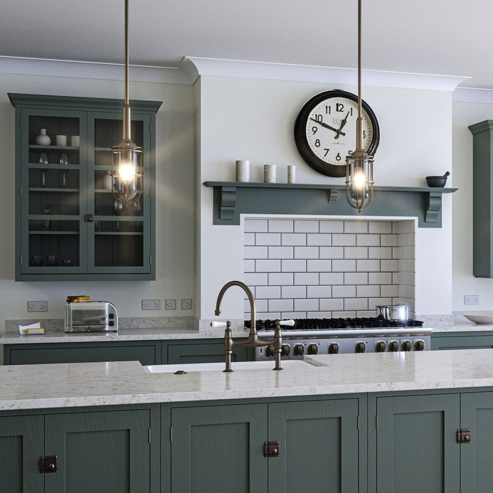Feiss QN-URBANREST-MP Urban Restoration 1 Light Pendant Dark Antique Brass