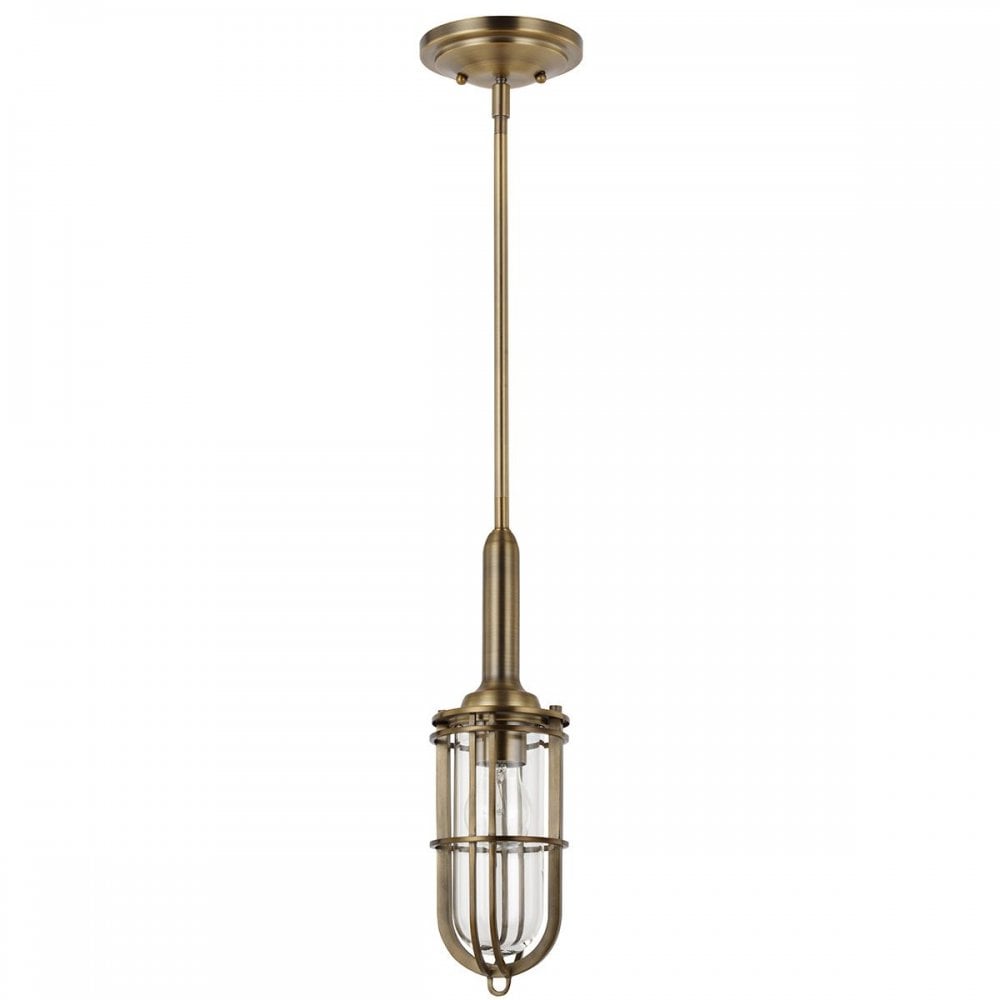 Feiss QN-URBANREST-MP Urban Restoration 1 Light Pendant Dark Antique Brass
